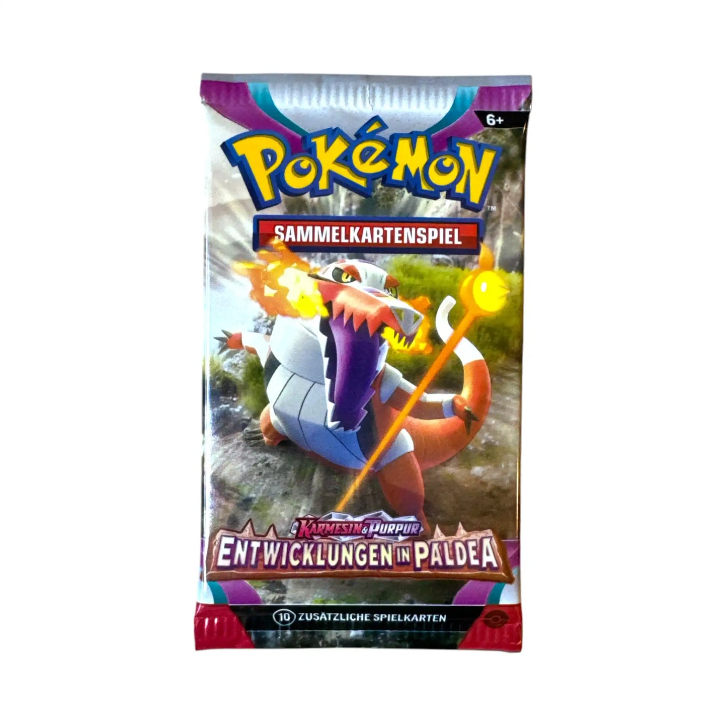 Pokémon Entwicklungen in Paldea Booster auf Deutsch mit Skelokrok Artwork – Einzelbooster mit 10 zusätzlichen Spielkarten