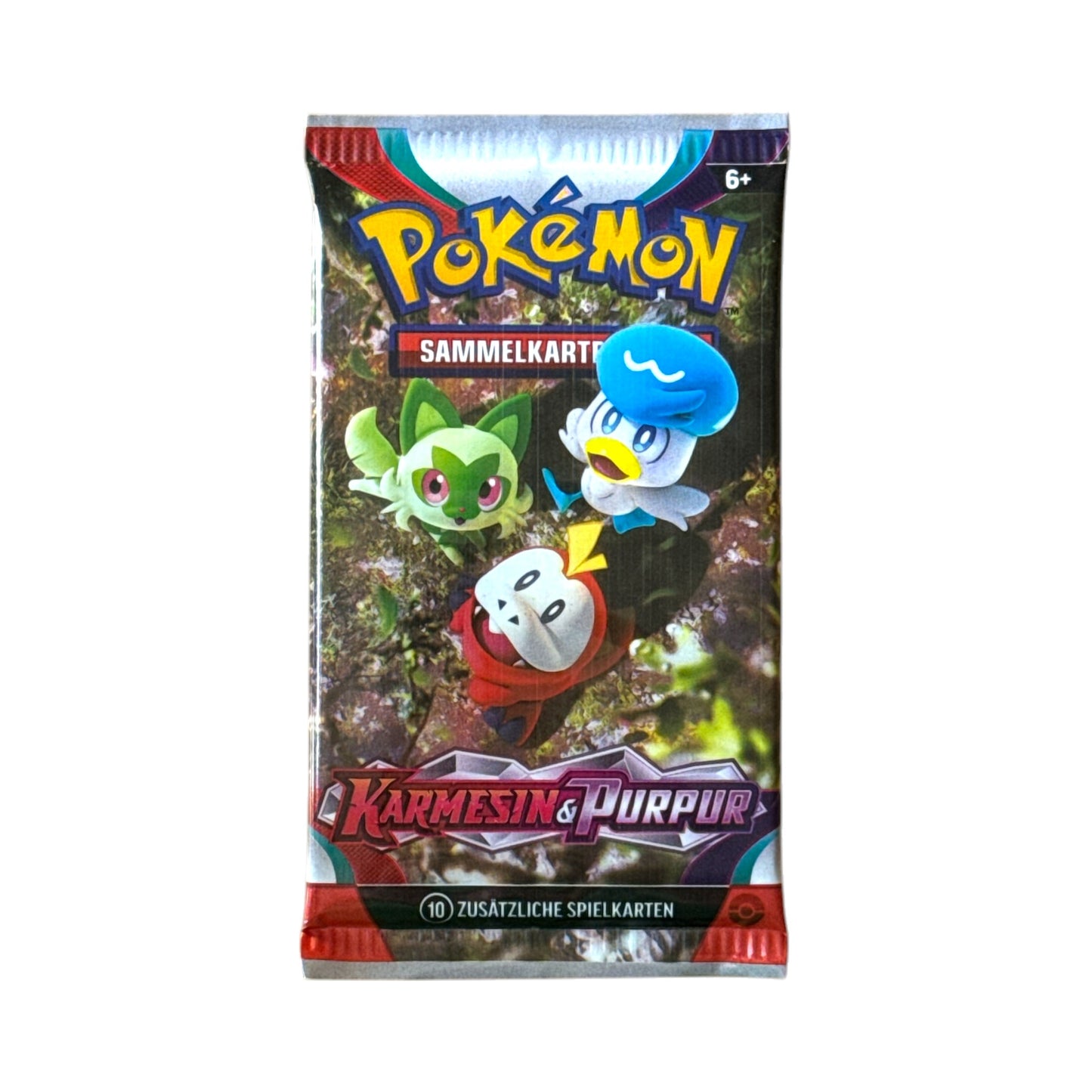 Pokémon Karmesin & Purpur Base-Set Booster auf Deutsch mit Felori, Krokel und Kwaks – Einzelbooster mit 10 zusätzlichen Spielkarten