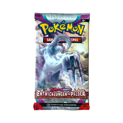 Pokémon Entwicklungen in Paldea Booster auf Deutsch mit Baojian Artwork – Einzelbooster mit 10 zusätzlichen Spielkarten