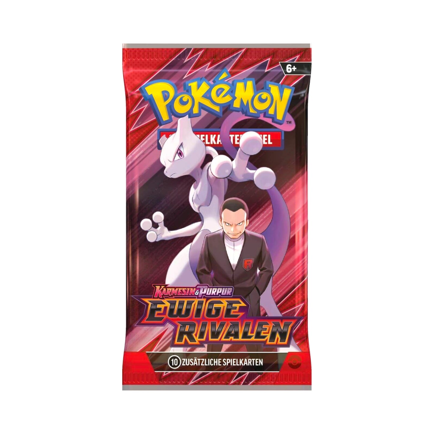 Pokémon Ewige Rivalen Booster auf Deutsch mit Mewtu und Team Rocket Boss als Artwork – Sammelkartenspiel Booster mit 10 zusätzlichen Spielkarten