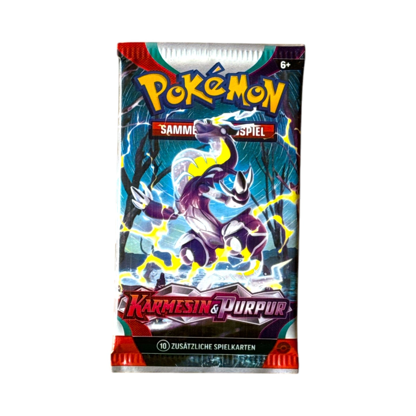 Pokémon Karmesin & Purpur Base-Set Booster auf Deutsch mit Miraidon Artwork – Einzelbooster mit 10 zusätzlichen Spielkarten